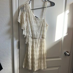 White lace dress - one shoulder